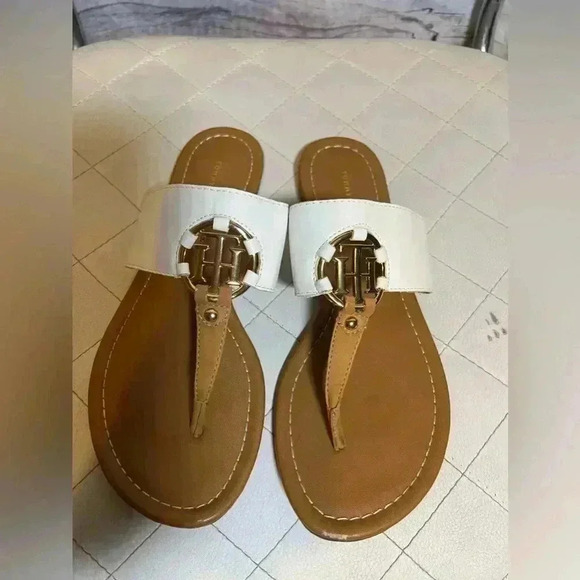 Tommy Hilfiger Shoes - Tommy Hilfiger White And Brown Logo Sandles